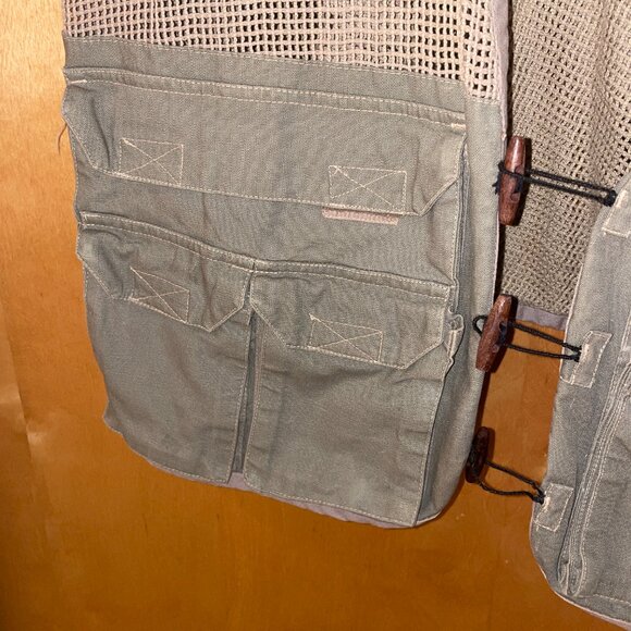 Ex Officio Men's Mesh Fishing Vest Hiking Outdoor Cargo Khaki Size XL - Picture 4 of 7